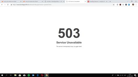 server responded with error 503